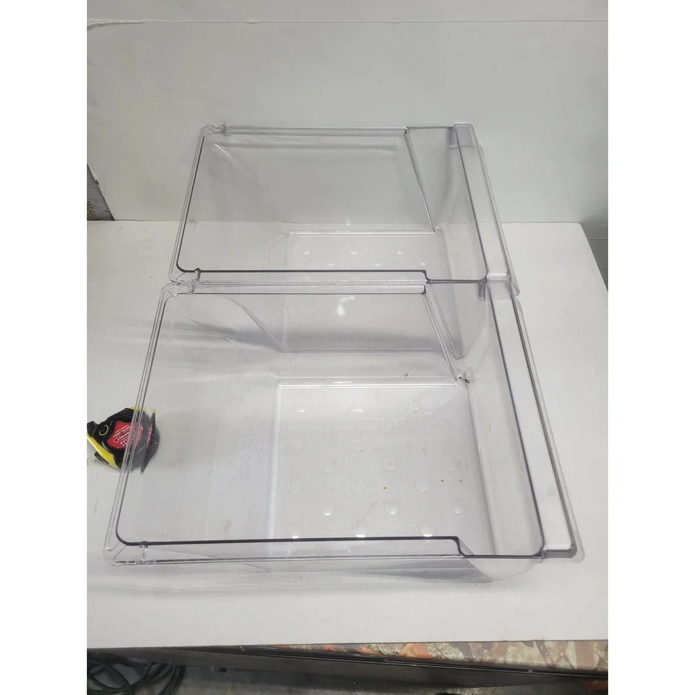 GE Set of 2 Clear Plastic Refrigerator Crisper Drawer Replacement Bins 240337103